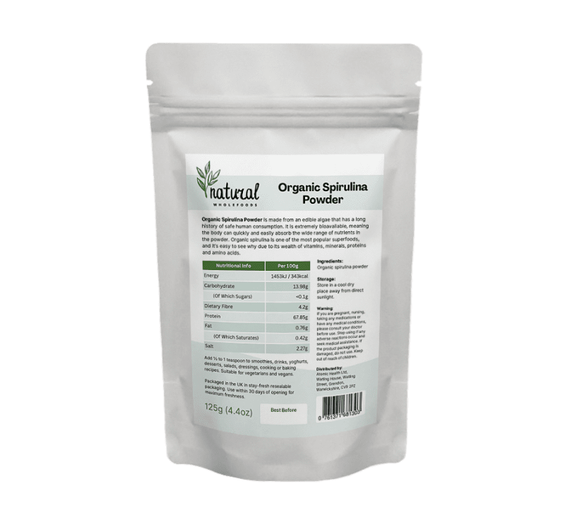 Organic Spirulina Powder 125g - Image 2